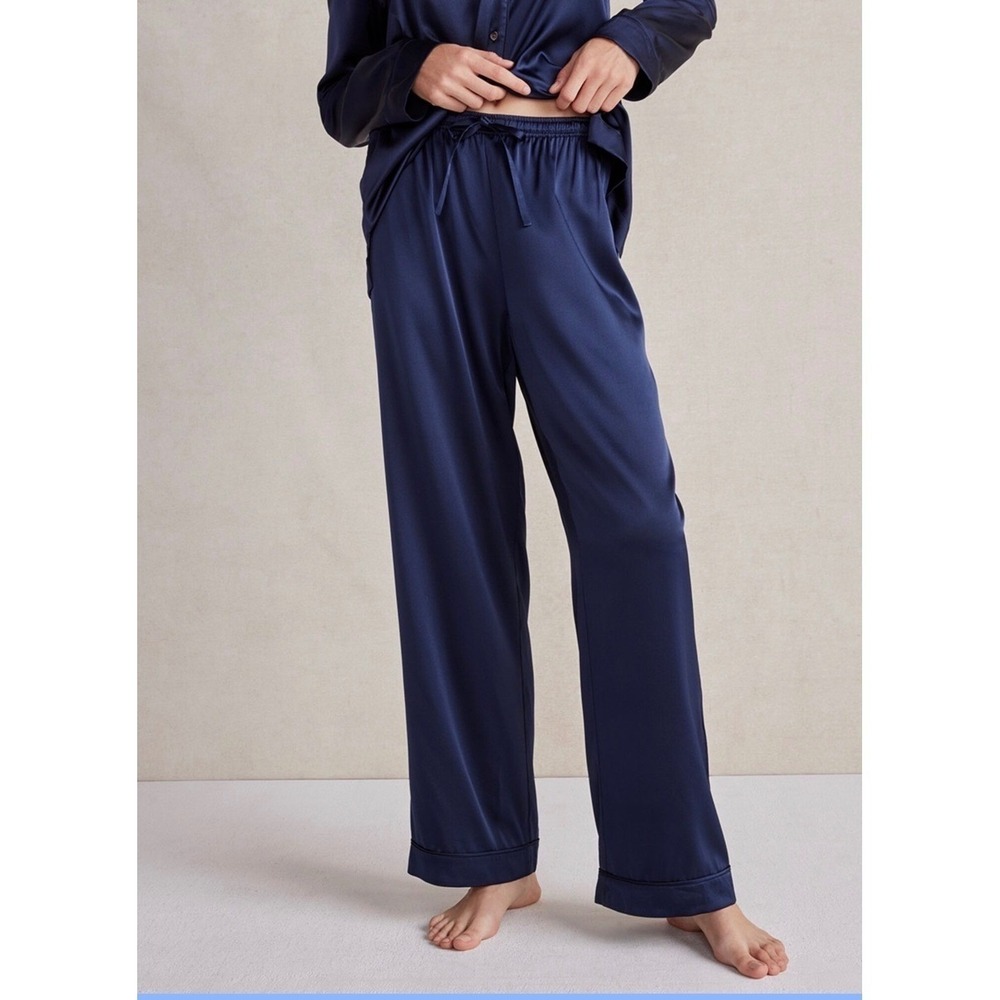 NWT Haven Well Within Silky Pajama Sleep Lounge Pants Navy‎ Blue M